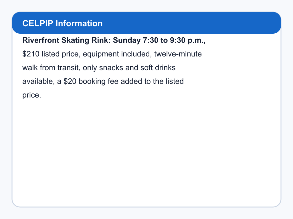 Details for Riverfront Skating Rink.