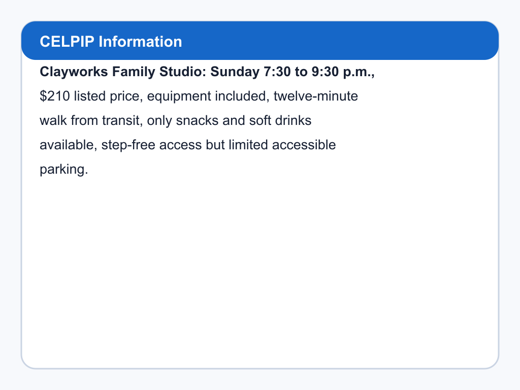 Details for Clayworks Family Studio.