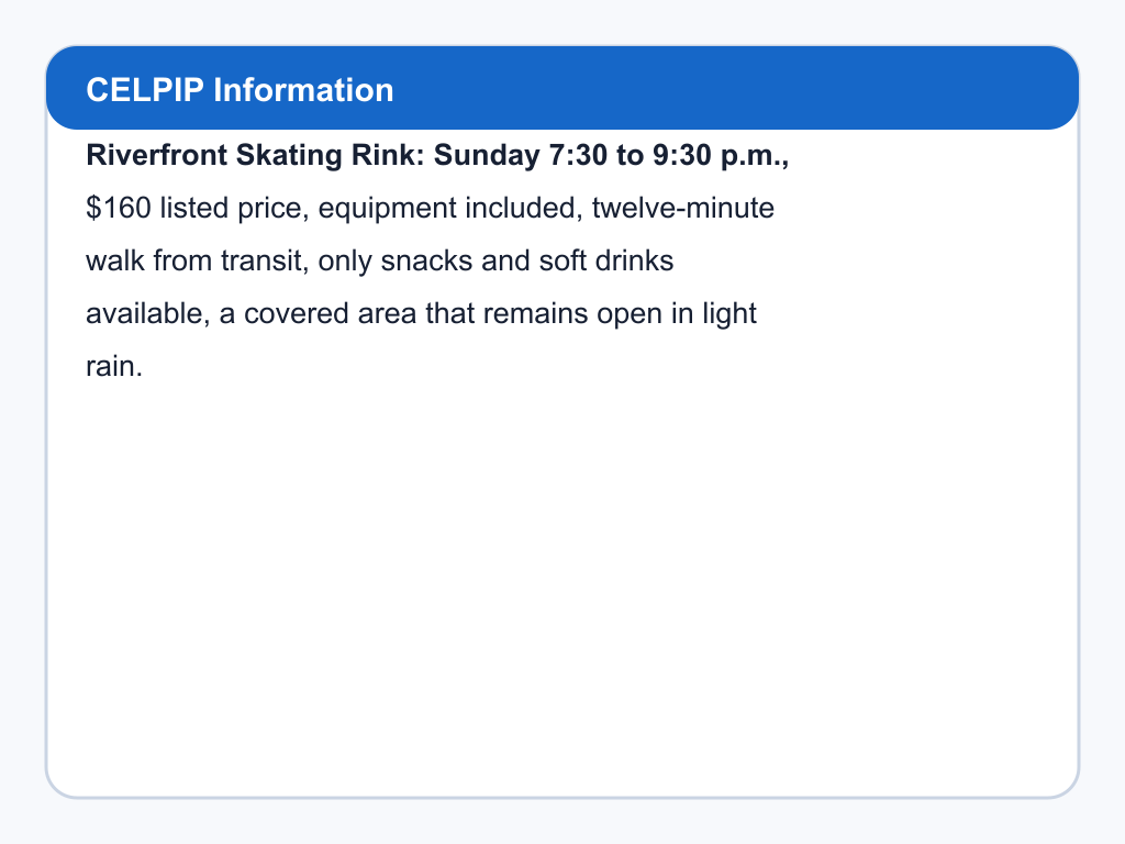 Details for Riverfront Skating Rink.