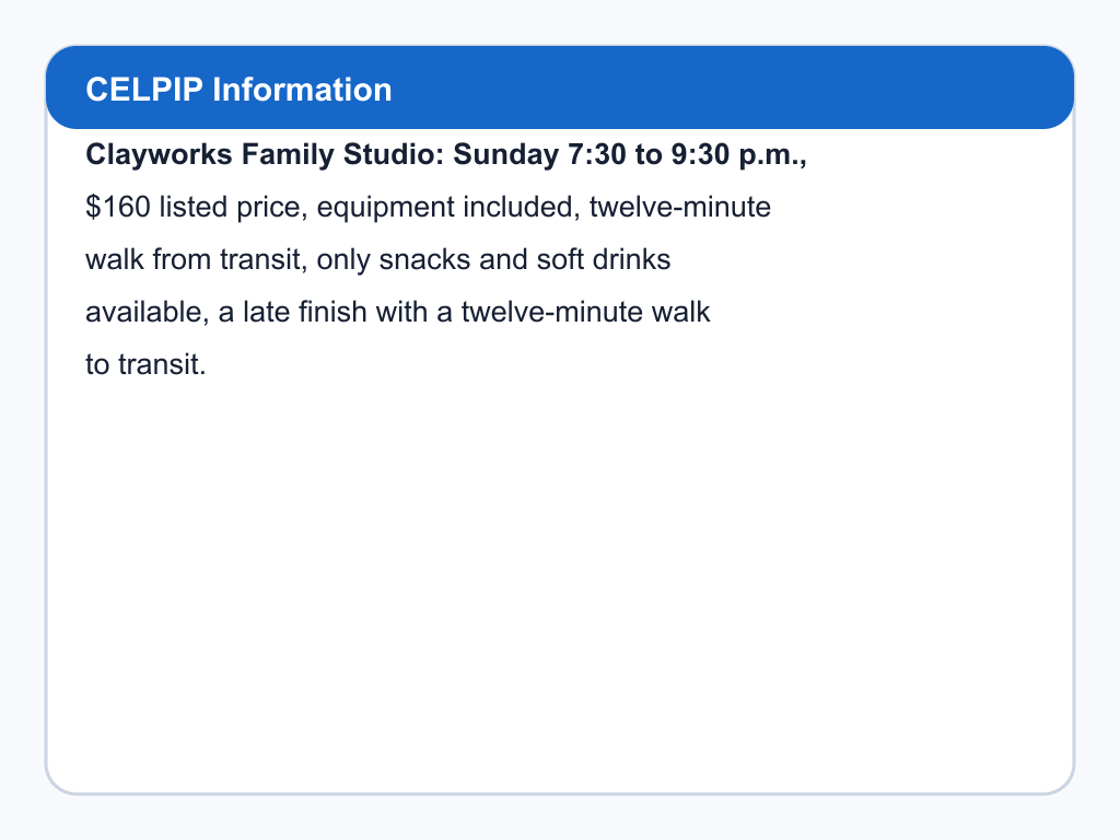 Details for Clayworks Family Studio.